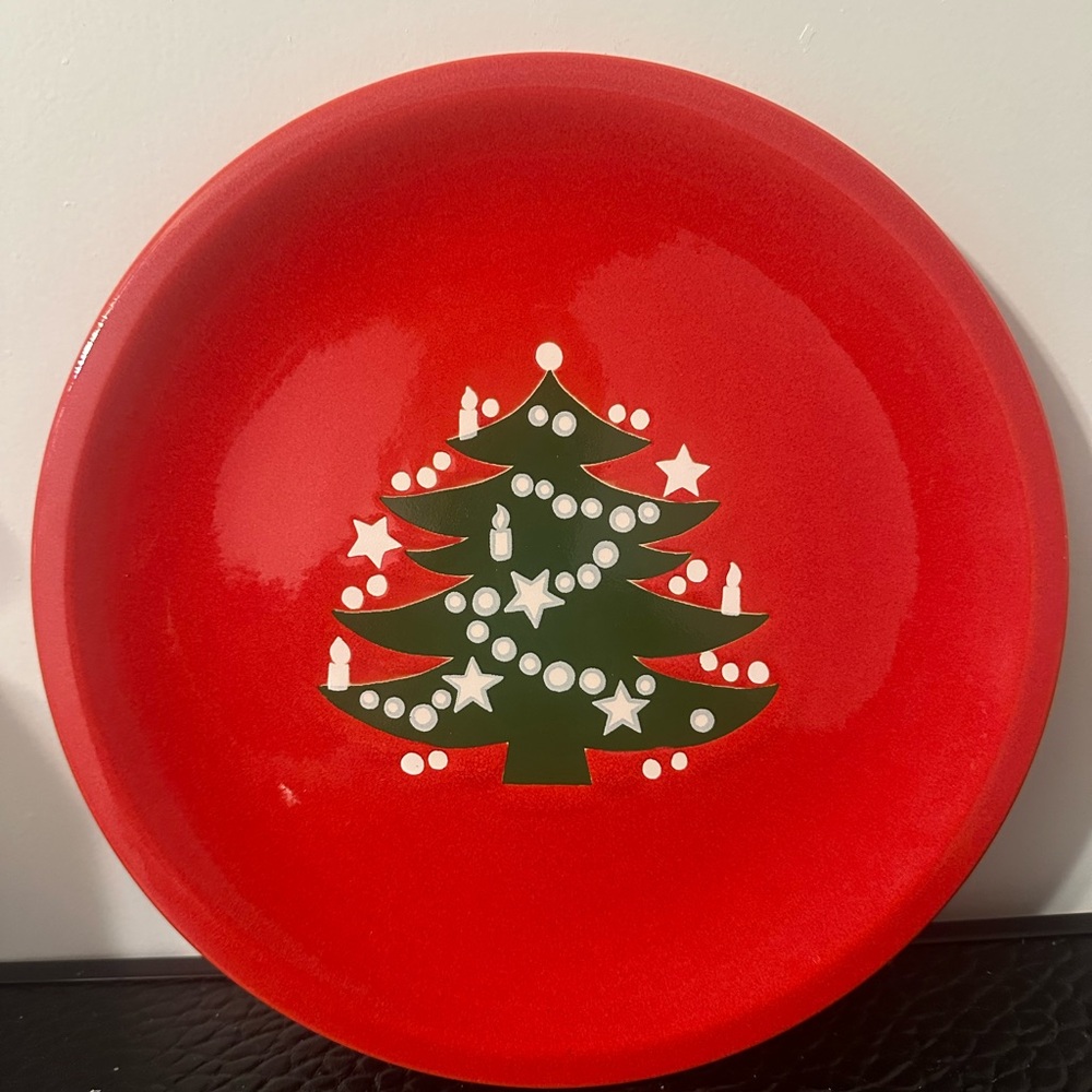 Serving Plate Waechtersbach Christmas Green
Tree Red Wester Germany 10 Inch